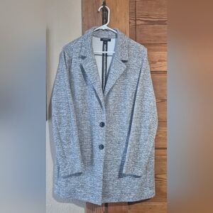 TORRID Sz 2 Women's Gray Longline Button Up Lightweight Blazer Jacket Easter